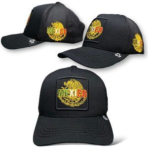 Mexico Eagle Embroidered Patch Baseball Cap – Black, Snapback Cap